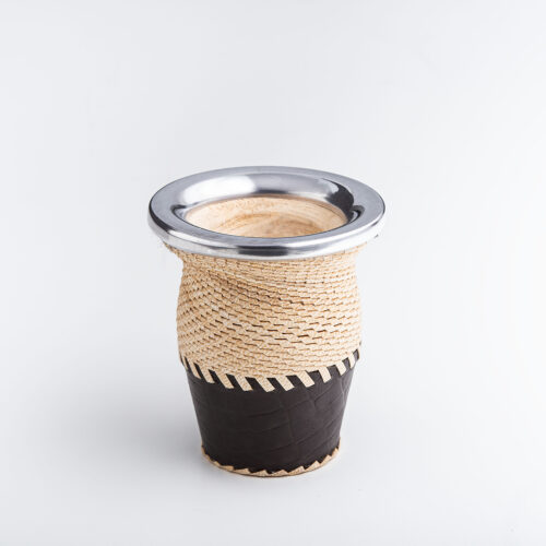 Mate Camionero Copa con Cuero Trenzado