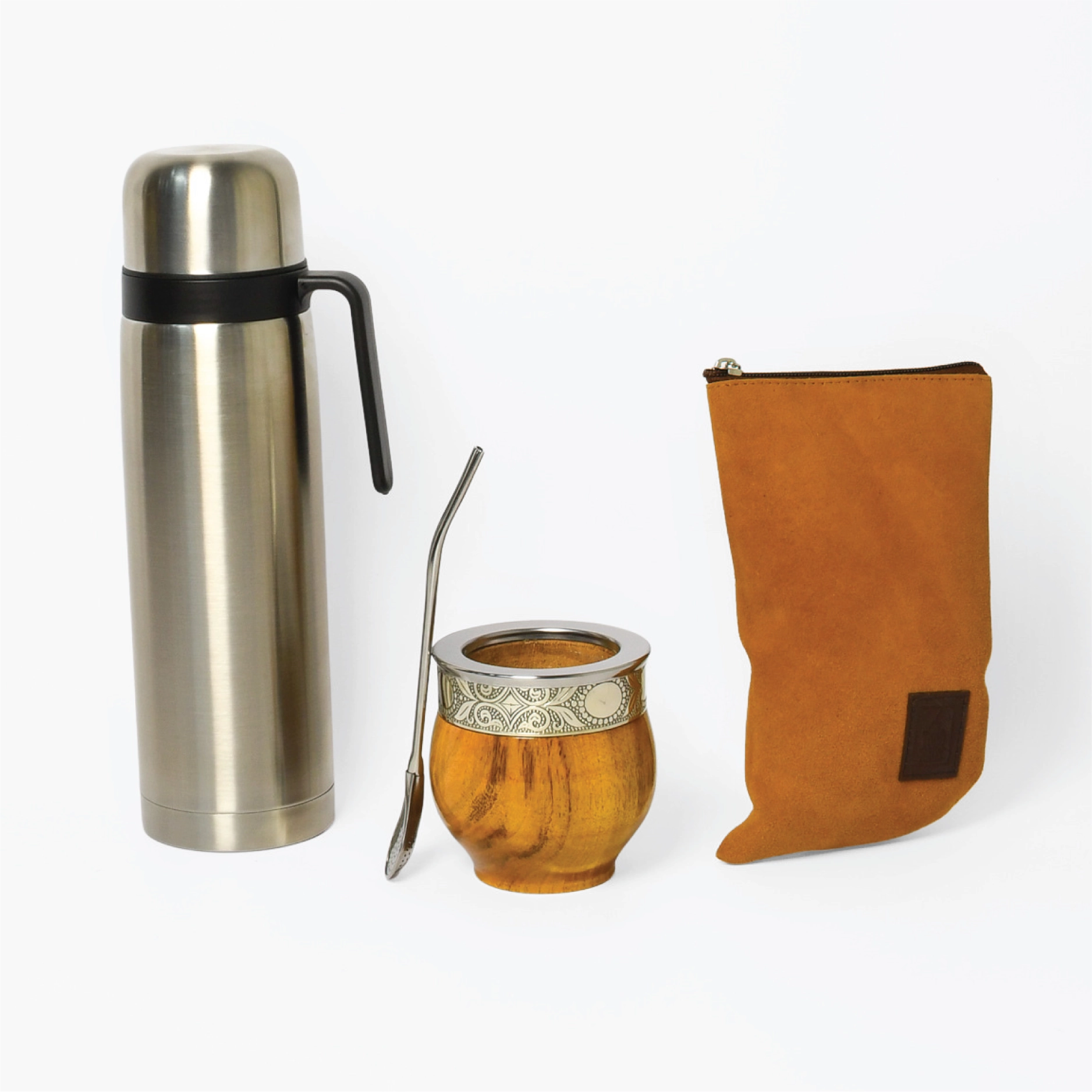 COMBO IMPERIAL COMPLETO 5: Mate Imperial de algarrobo + Bombilla + Termo + Yerbera + Grabado gratis - Imagen 5