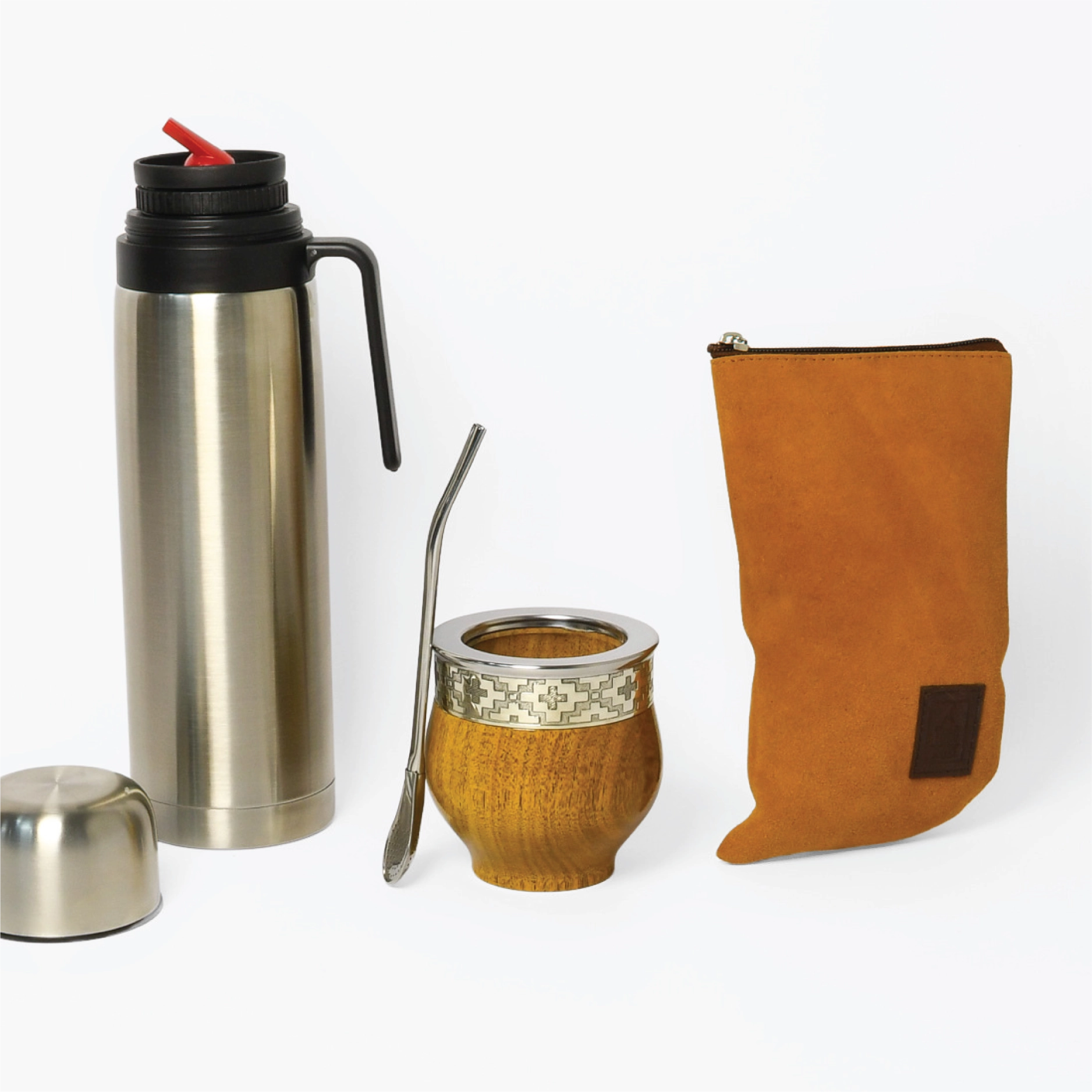 COMBO IMPERIAL COMPLETO 5: Mate Imperial de algarrobo + Bombilla + Termo + Yerbera + Grabado gratis - Imagen 3